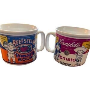 VINTAGE Campbells Tomato Soup & Beefsteak Tomato Soup Set of 2 Mugs - 1999